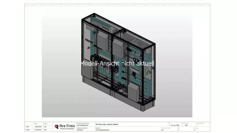 3D Modell eines UL-zertifizierten Schaltschranks